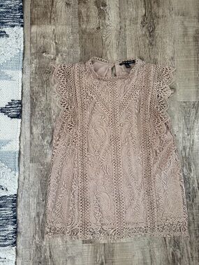 Blush Lace Flutter Sleeve